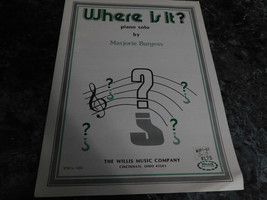 Where Is It? by Marjorie Burgess - $2.99