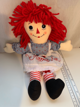 Raggedy Ann Stuffed Doll AURORA Plush-16” Blue/Red  Clean EUC Halloween - $13.27