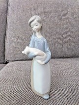 Lladro Girl With Pig Piglet #1011 Retired Glossy No Box Perfect No Issues Vintag - £72.07 GBP