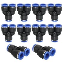 10 PCS, 8mm OD, Push In Pneumatic Quick Connect Fittings, Equal Y Union - $18.22