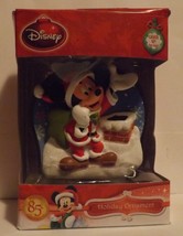 Disney 3&quot; Santa Mickey on Roof Bas-Relief Lighted Ornament - £11.98 GBP
