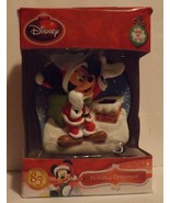 Disney 3&quot; Santa Mickey on Roof Bas-Relief Lighted Ornament - £11.73 GBP