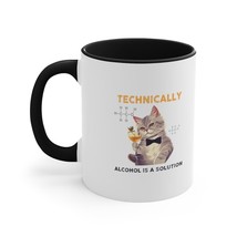 funny cat drinking Accent Coffee Mug, 11oz gift animal lovers cup - £14.70 GBP