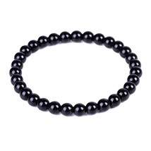 Natural Obsidian Stone Bracelet Magnet Black Beads Bracelets Promote Blood Circu - £12.32 GBP