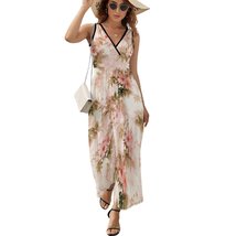 Mondxflaur Flower Floral Summer Dresses for Women V-neck Sleeveless Long... - £28.70 GBP+