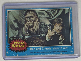 Star Wars 1977 Trading Card 44 Han and Chewie shoot it out!  - £11.46 GBP