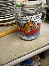 Vintage 1978 McDonald&#39;s GARFIELD Glass Mug &quot;I’m easy to get along with J... - £6.24 GBP