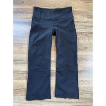 Lululemon Gather &amp; Crow Crop Athletic Leggings Black Yoga Workout Active... - $464.68 MXN