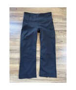 Lululemon Gather &amp; Crow Crop Athletic Leggings Black Yoga Workout Active... - $464.68 MXN