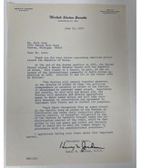 Henry &quot;Scoop&quot; Jackson Signed Autographed 1975 Letter on US Senate Letter... - £31.26 GBP