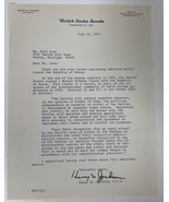 Henry &quot;Scoop&quot; Jackson Signed Autographed 1975 Letter on US Senate Letter... - $68.58 CAD