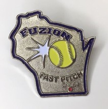 Fuzion Fastpitch Softball Pin Metal &amp; Enamel Fast Pitch Darien Wisconsin - $12.00