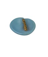 deLee Art 1956 Teal Blue Gold Mid-Century Modern Art Deco Ashtray - $96.32 CAD