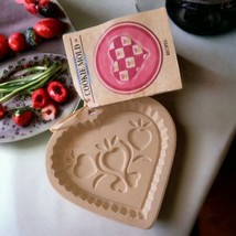 Superstone Springerle Heart Cookie Mold Shaped Pottery Sassafras Recipe Booklet  - £18.48 GBP