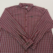 Columbia AM8053 Men's Red Plaid Cotton Blend Button Up Long Sleeve Shirt Size XL image 11