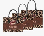 Women's Handbag Tote Bag - Leopard Print, Personalised, Grandma, Glamma, GiGi - $50.36 - $69.98