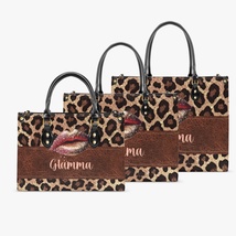 Women's Handbag Tote Bag - Leopard Print, Personalised, Grandma, Glamma, GiGi - £47.25 GBP - £65.65 GBP