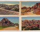 4 Bad Lands of South Dakota Linen Postcards - £9.34 GBP