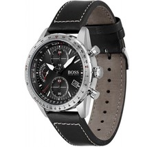 Orologio Pilota Cronografo Da Uomo Hugo Boss HB1513853 Nero Garanzia Rrp 349.00 - £105.19 GBP