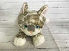 Aurora Flopsies Tabby Cat Gray White Plush Stuffed Toy Animal Kitten Kitty - $74.25