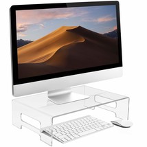 Sorbus Acrylic Monitor Stand, Clear Laptop Riser, Computer Desktop Stand, Desk D - £43.94 GBP