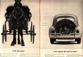 1964 VW Volkswagen Beetle &amp; horse-drawn carriage photo 20x13 vintage ad c9 - £19.27 GBP