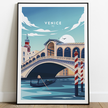 Venice Poster | Italy Travel Poster, Rialto Bridge Wall Art &amp; Birthday Gift Idea - £20.55 GBP+