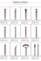 Anmor Pro 12 Piece Makeup Brush Set - Blending Eyeliner Eyelash USA - £5.53 GBP