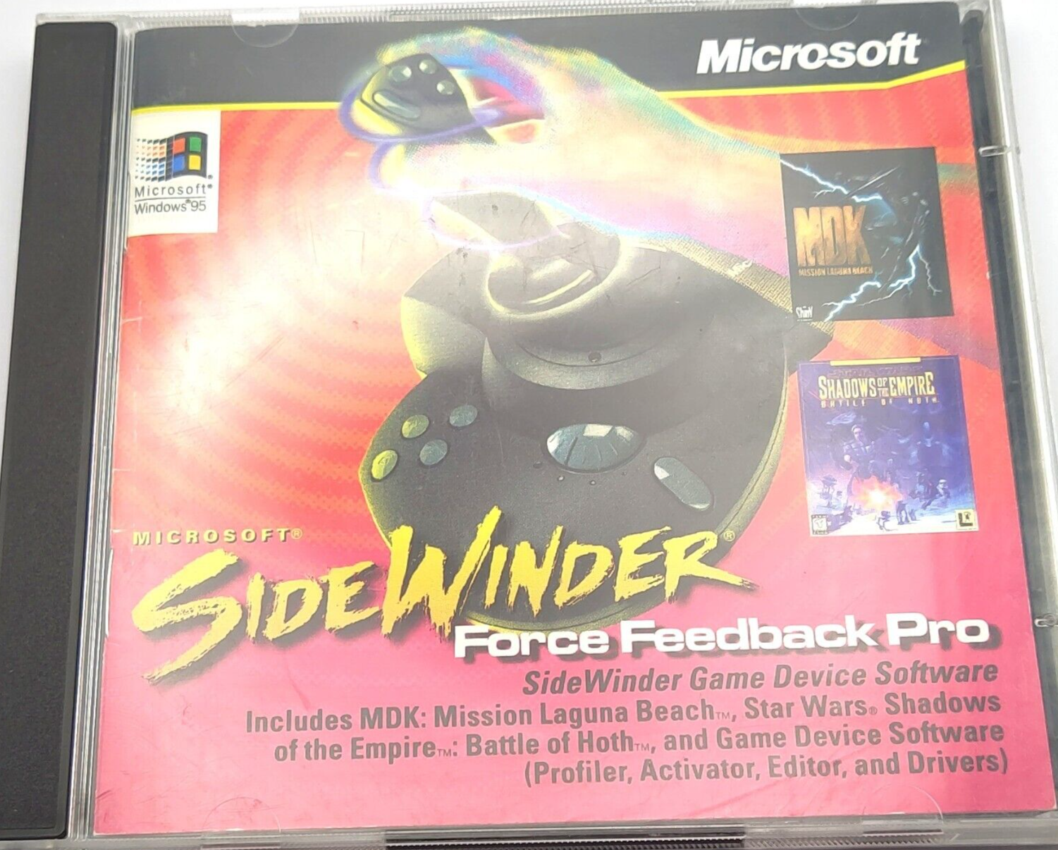 Microsoft SideWinder Force Feedback Pro Joystick Software 2 Disc Set + 3 Games - $34.60