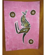AUS-11 Kangaroo dark pink Australian Native Aboriginal PAINTING Artwork ... - £53.92 GBP