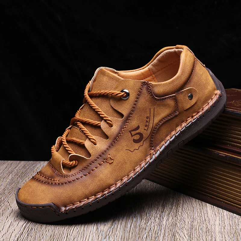 High Quality Handmade Leather Men Shoes Casual Split Leather Shoes Men Loafers C - £37.81 GBP