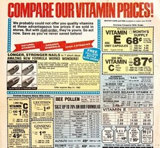 Vitamin Advertisement Page Nutrition Headquarters 1982 Vintage Health DW... - $367.88 MXN