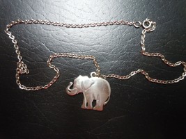 Vintage 1970&#39;s Pewter Designer ELEPHANT and Chain Fabulous Necklace - £11.15 GBP