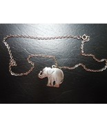 Vintage 1970&#39;s Pewter Designer ELEPHANT and Chain Fabulous Necklace - $13.99