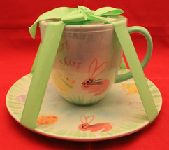 New Starbucks 2007 Easter Bunny Egg Duck Chick Coffee Tea Mug Cup Plate Set Rare - £46.97 GBP