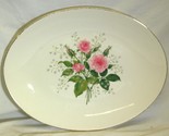 Oval Serving Platter Pink Roses - $24.74
