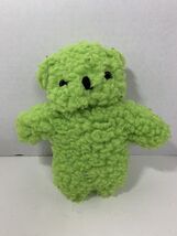 green shaggy sherpa teddy bear plush dog toy with squeaker squeaky - $6.29