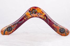 Handmade 14" Australian Boomerang – Aboriginal Art Gift - $20.96