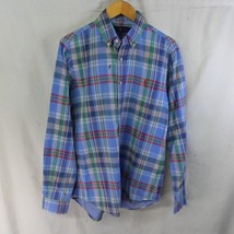 Polo Ralph Lauren Medium Blue Plaid Flannel Mens L/S Button Down Casual ... - $24.99