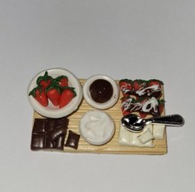 Dollhouse Strawberry Dipping Board  Dessert Fruit Chocolate  - £7.43 GBP