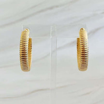 Lux Cabled Golden Hoop Earrings - £18.70 GBP