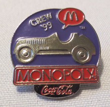 McDonald&#39;s Monopoly Car Crew 1999 Coca Cola  Unique Lapel Pin - £7.81 GBP