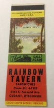 Vintage Matchbook Cover Matchcover Rainbow Tavern Cudahy WI - £2.16 GBP