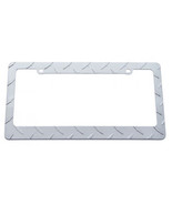 Chrome Diamond Plate Metal Two Hole Car Truck Universal License Frame - $12.27 CAD