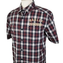 Harley Davidson Shirt Button Front Short Sleeve Large Plaid Embroidered ... - $27.99