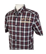 Harley Davidson Shirt Button Front Short Sleeve Large Plaid Embroidered ... - £21.96 GBP