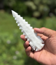 5.5–6&quot; Rare White Jade Glass Arrowhead | Handcrafted Crystal Spear Gift - $14.84+