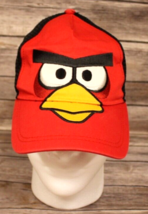 RED ANGRY BIRDS MESH BACK BASEBALL HAT CAP ADJUSTABLE SNAP BACK BLACK MESH - $11.26