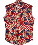 Roughrider by Circle T Sleeveless Western US Rodeo Shirt Pearl Snaps Men... - €23,69 EUR