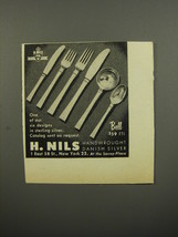 1953 H. Nils Bell Silverware Ad - One of our six designs in sterling silver - $18.49